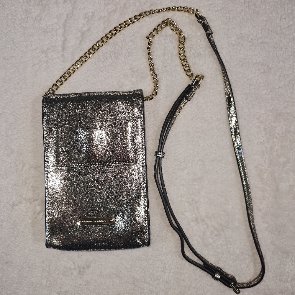 Rebecca Minkoff Women's Jean Phone Crossbody Bag Gold With Dust Bag